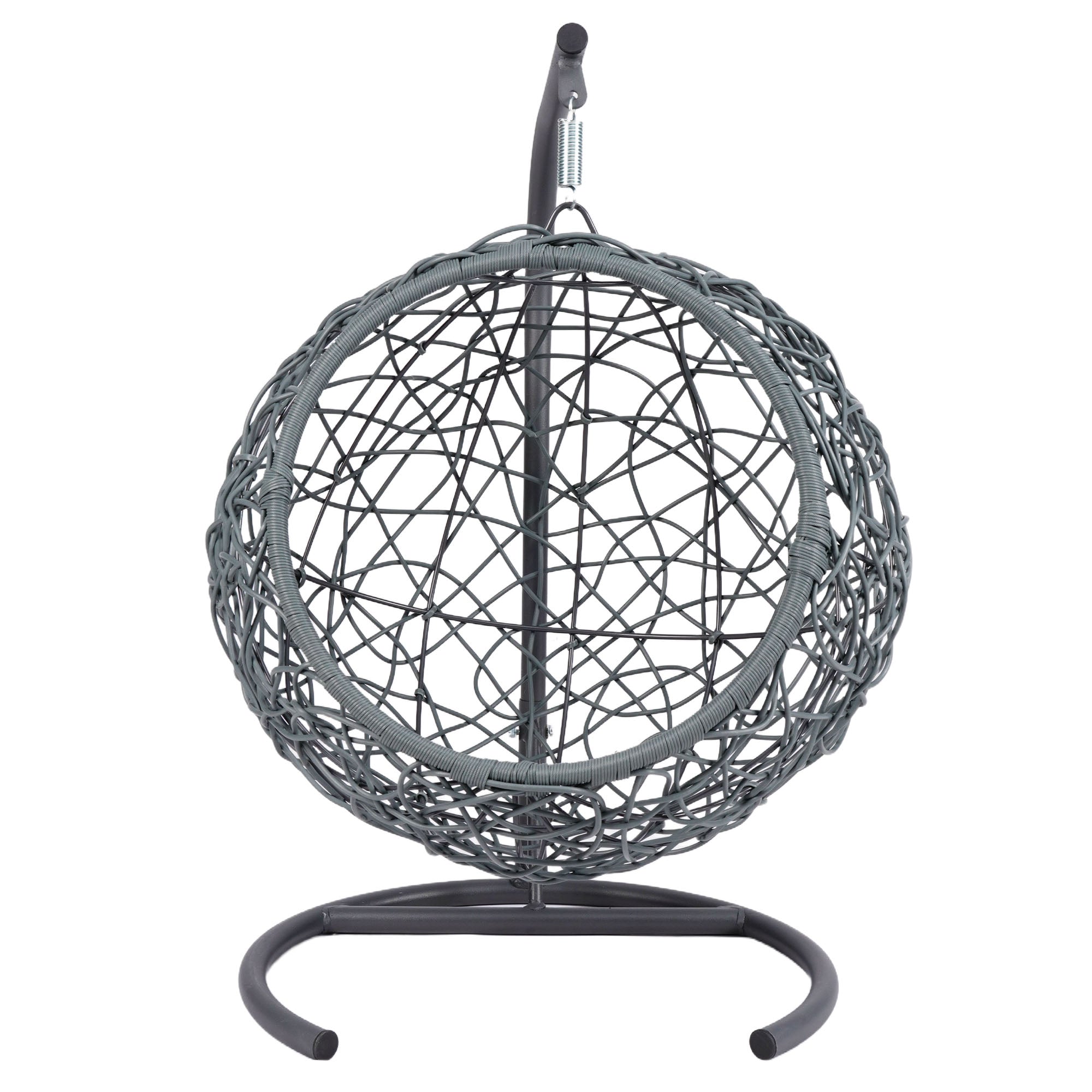 Cat Swing Bed with Stand & Cushion, Cat Egg Chair with Rattan Wicker Appearance, Indoor Hanging Swinging Cat Bed for Cats, Sm