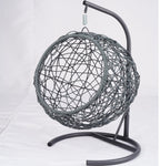 Cat Swing Bed with Stand & Cushion, Cat Egg Chair with Rattan Wicker Appearance, Indoor Hanging Swinging Cat Bed for Cats, Sm