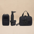 Mincy Pets black tactical dog harness pouches and belt attachment set made of durable nylon with MOLLE system