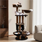 Mincy Pets 64-inch multi-level cat tree tower with sisal scratching posts and plush platforms for multiple cats