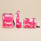 Mincy Pets pink camouflage tactical dog harness pouches and belt attachment set made of durable nylon